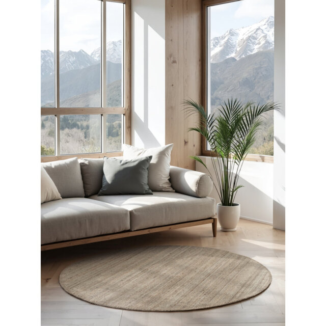 Jaipur Jute Rug Round by Hanse Home – Natural Living Room Rug Handwoven Boho Natural Fiber Living Room, Bedroom