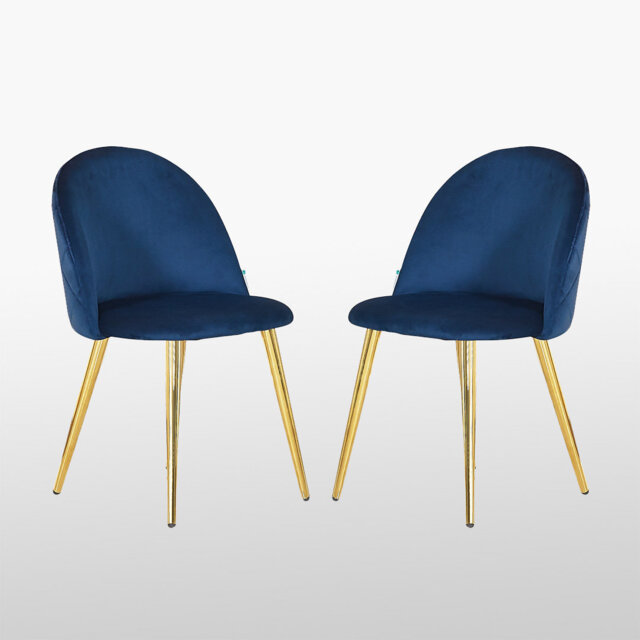 Heavener Modern Velvet Dining Chairs - Ergonomic Upholstered Curved Back with Solid Wooden Legs - Side Chair for Kitchen Living Room Dining Room