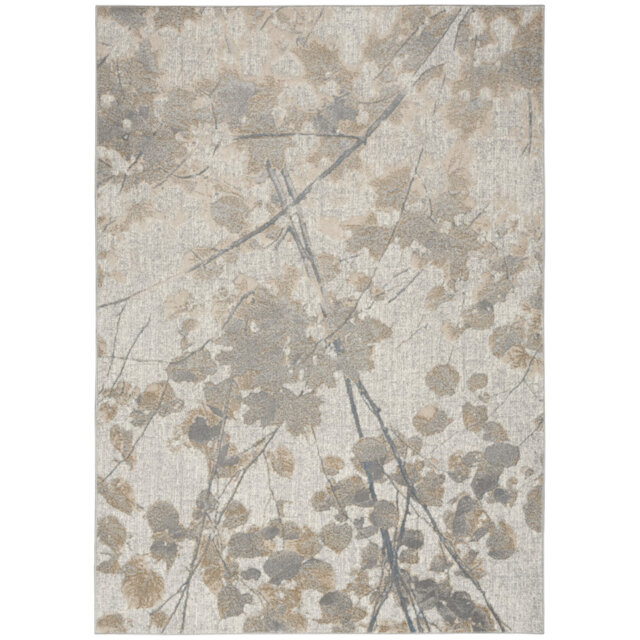 Abstract Machine Woven Grey Multicolour Area Rug