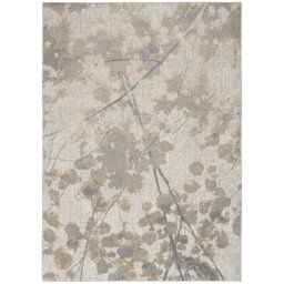Abstract Machine Woven Grey Multicolour Area Rug