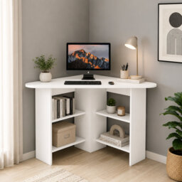 Corner Computer Desk with Shelves