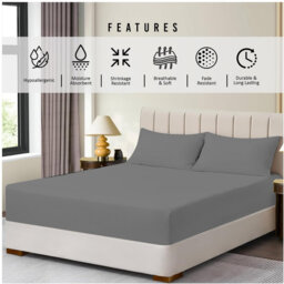 Super Dreamer Pack of 6 Fitted Bed Sheets Solid Colour Polyester Soft Touch Bedding Machine Washable UK Sizes