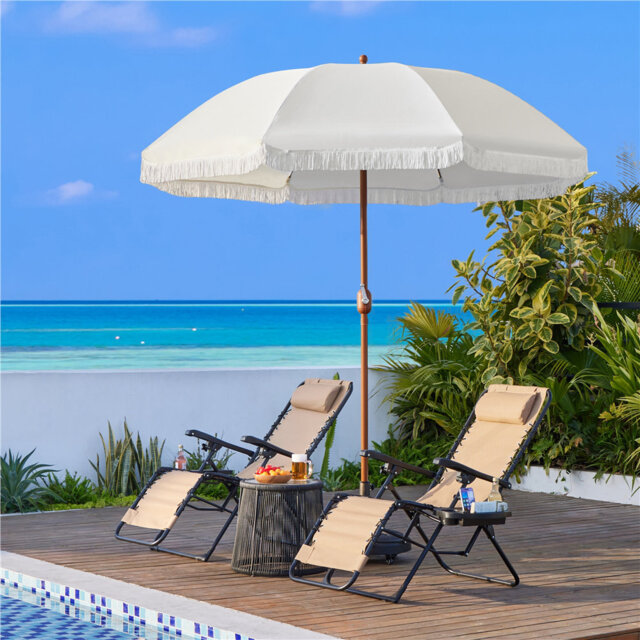 Eight-Rib Holiday Style Parasol Patio Umbrella