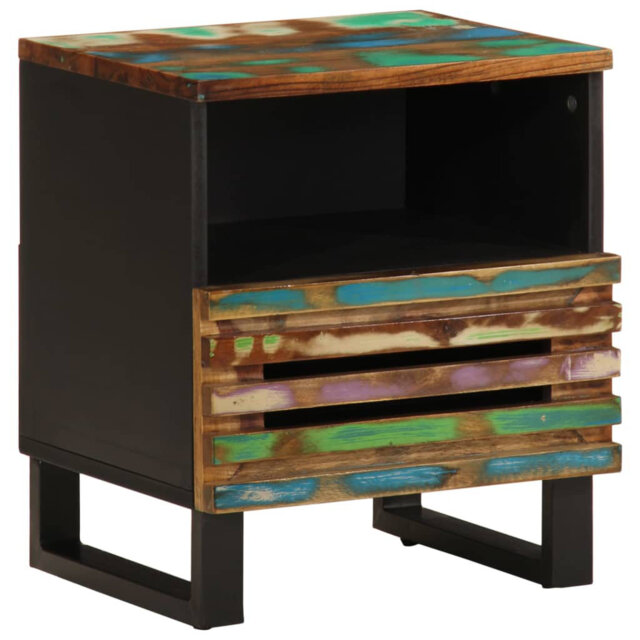 Vidaxl Bedside Cabinet 40X33x46 Cm Solid Wood Rough Mango