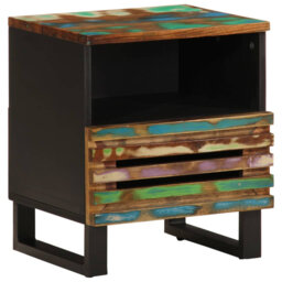 Vidaxl Bedside Cabinet 40X33x46 Cm Solid Wood Rough Mango
