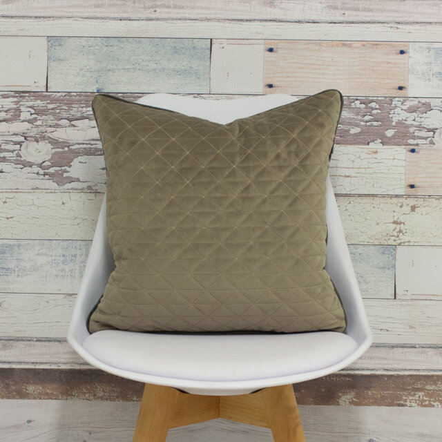 Sawyer Geometric Quilted Piped Filled Cushion