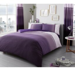 Geometric Polycotton Duvet Cover Set with Matching Pillowcases - Soft, Durable, Comfortable Unisex Bedding