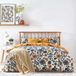 Poppy Cotton Blend Floral Duvet Cover Set with Pillowcases Included