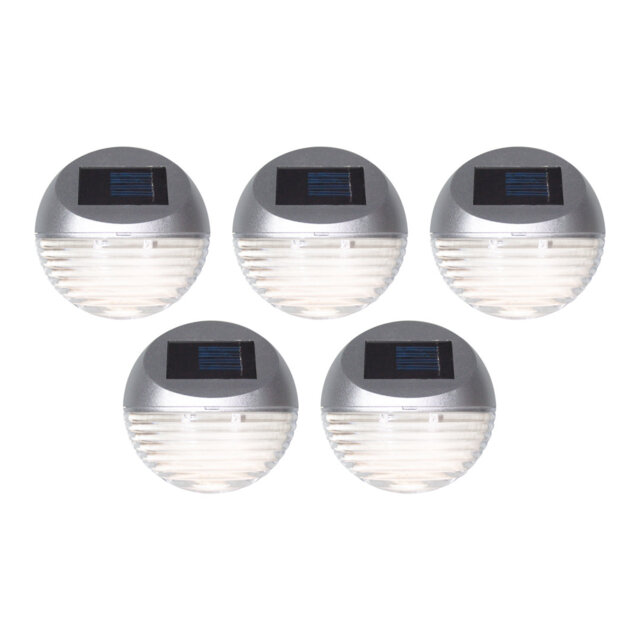 Stainless Low Voltage Solar Powered Integrated LED Deck Light Pack
