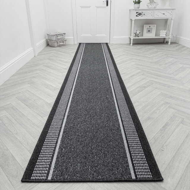 Promenade Grey Hallway Runner Rug â Hardwearing, Non-Slip & Durable Carpet for Hall, Kitchen & Corridor