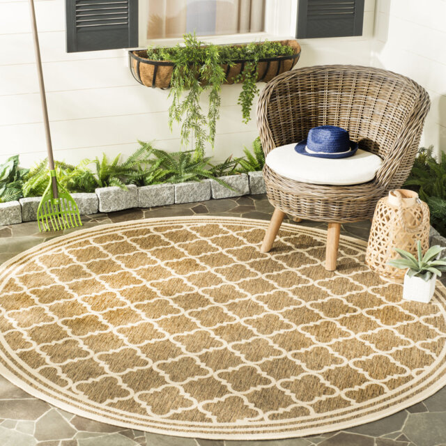 Kinzer Looped/Hooked Beige Indoor/Outdoor Rug