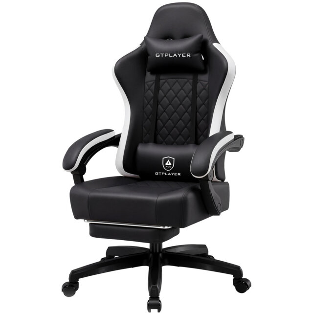 LUCKRACER GAMING CHAIR Adjustable Reclining Ergonomic Swiveling PC & Racing Game Chair with Footrest