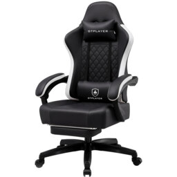 LUCKRACER GAMING CHAIR Adjustable Reclining Ergonomic Swiveling PC & Racing Game Chair with Footrest
