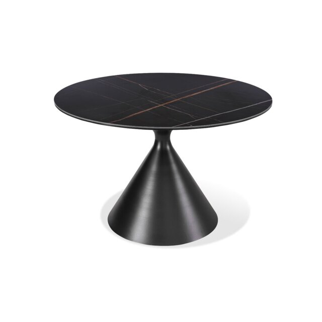 Hodgeman Round Stone Top Metal Base Dining Table