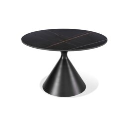 Hodgeman Round Stone Top Metal Base Dining Table