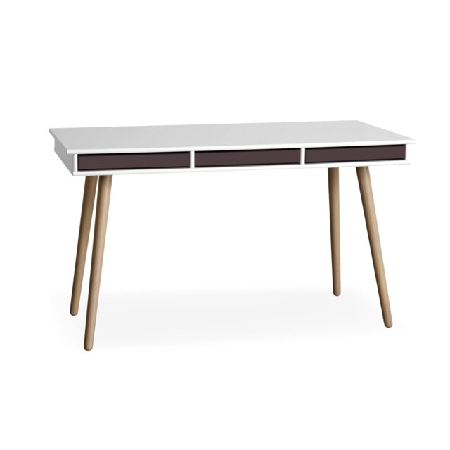 Mistral 137cm W Rectangle Standing Desk with oak legs incl. 3 trays
