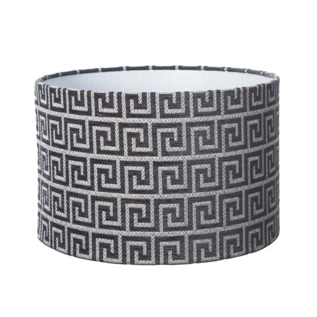 Athens 90.42cm H Velvet Drum Lamp Shade ( Screw On ) in Grey