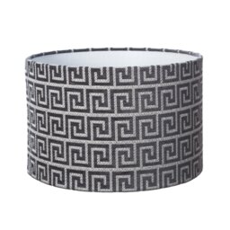 Athens 90.42cm H Velvet Drum Lamp Shade ( Screw On ) in Grey