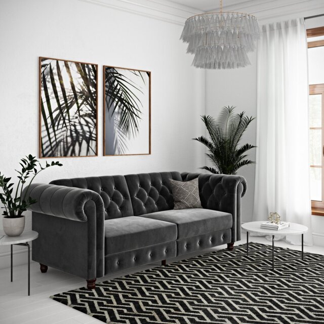 Dimmitt 3 Seater Velvet Sofa