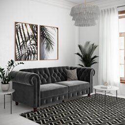 Dimmitt 3 Seater Velvet Sofa