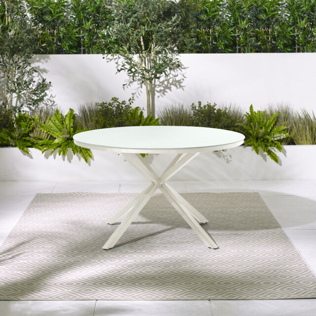 Rosston Round Garden Dining Table for Modern Outdoor Patio - Elegant Chic Design