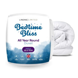 Linens Limited Bedtime Bliss Duvet, Made in the UK, All Year Round Quilt, Soft and Comfy, Hollowfibre, Machine Washable