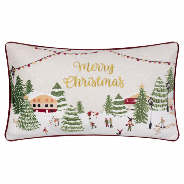 Joy To All Red Rectangular Cushion Cover