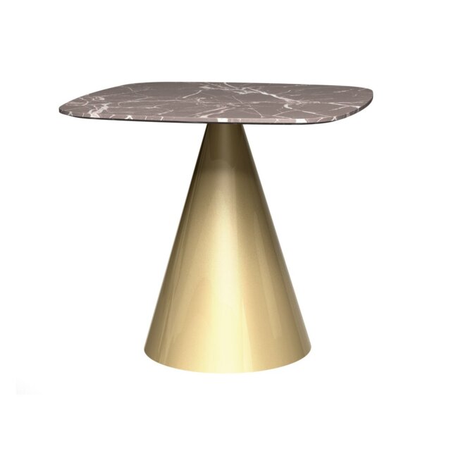 Bedminster Marble Top Metal Base Dining Table