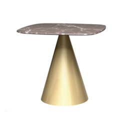 Bedminster Marble Top Metal Base Dining Table
