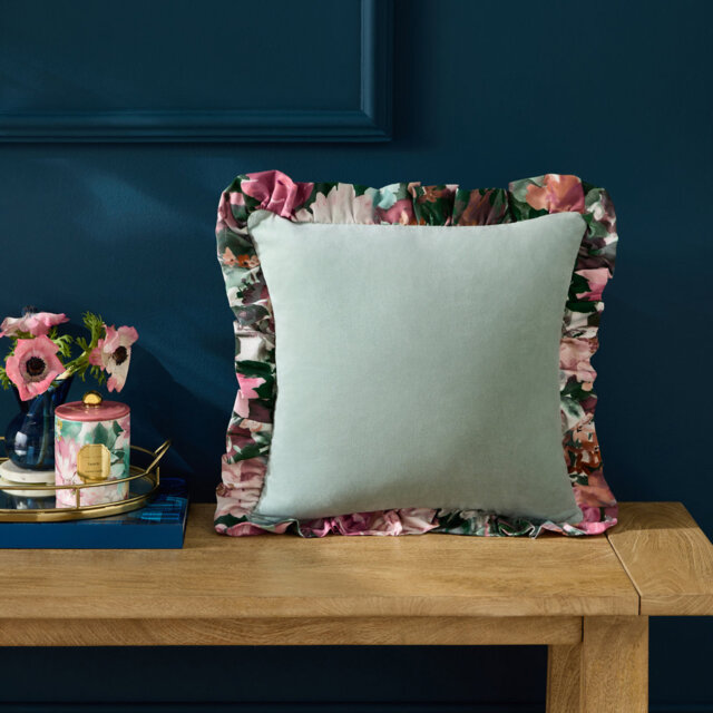 Tahiti Velvet Frilled Cushion Cover