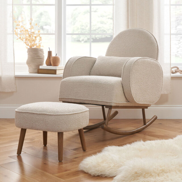 Tutti Bambini Micah Rocking Chair and Footstool - Boucle
