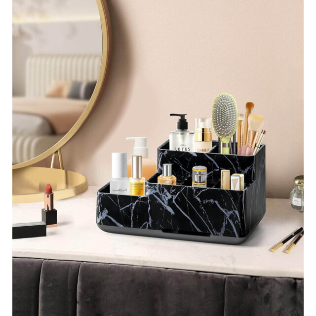 Toothbrush Holder, With 6 Compartments And Drainage Holes Bathroom Organiser