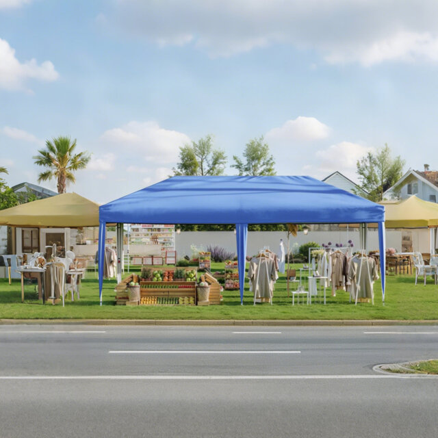 10x20 FT Instant Pop-Up Canopy Tent with 2 Removable Sidewalls, Commercial Waterproof Gazebo, Rolling Carry Bag, Adjustable Height, Outdoor Shelter fo