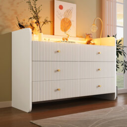 6-drawer Chest Of Drawers With Led White