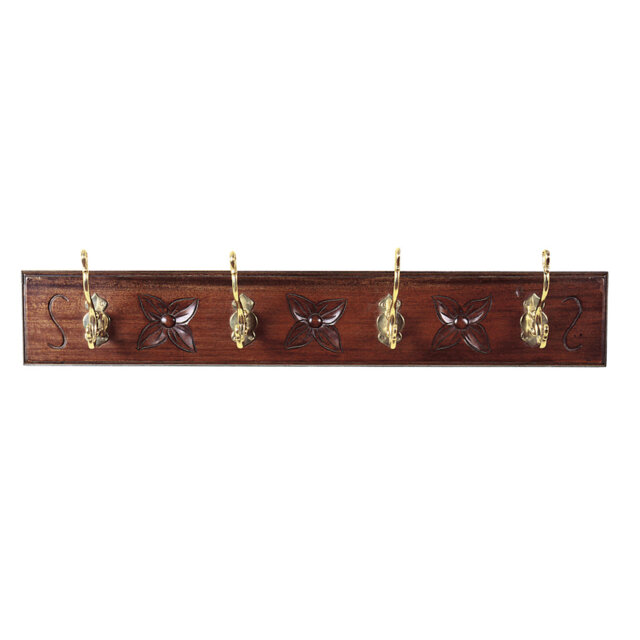 Keen Replicas Solid Wood Wall 4 - Hook Wall Mounted Coat Rack