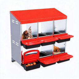 Chicken Nesting Box, Chickens Egg Laying Nest Boxes for Hens, 6/8/10 Compartment Chicken Coop Nesting Box with Removable Tray, Chicken Laying Box for