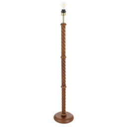 Mahogany Wooden Classic Floor Lamp Base With Twisting Pole Design By