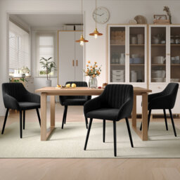 49.5cm H Upholstered Dining Chairs With Wooden Legs