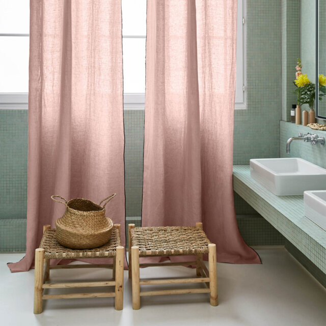 Carlina Linen Semi Sheer Curtain Panel Pair Single Panel