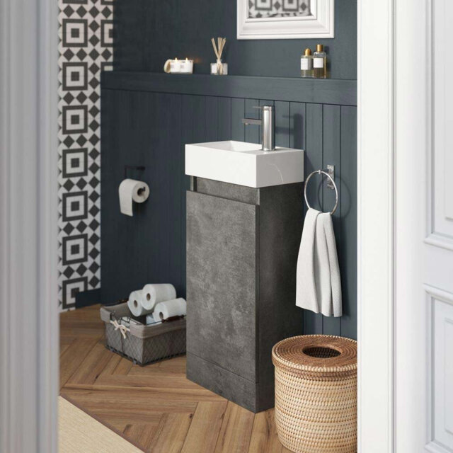 Kratos 390mm Single Bathroom Vanity with Integrated Polymarble Basin