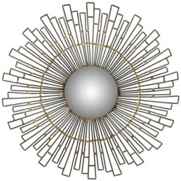 Romulus Sunburst Framed Wall Mounted Accent Mirror in Natural