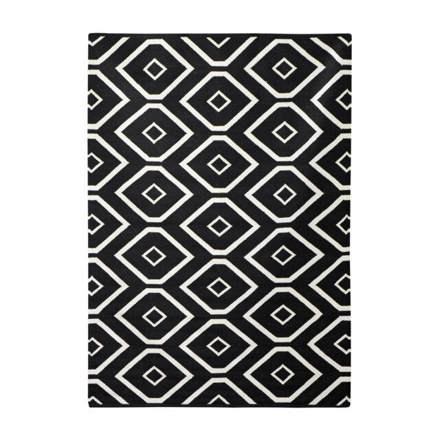 Kiana Handwoven Cotton Black/White Rug