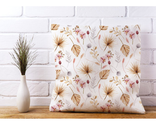 Branwell Watercolour Orchids Floral Scatter Cushion with Filling