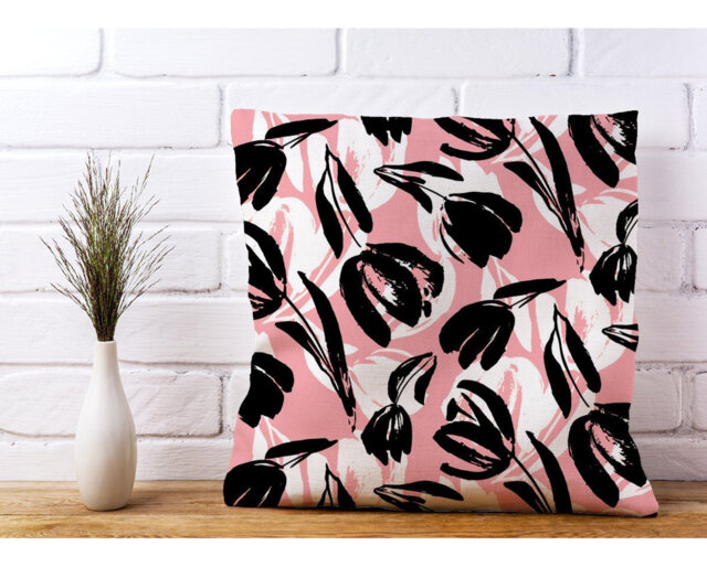 Inesse Nature Flat Spring Flower Motif Floral Scatter Cushion with Filling