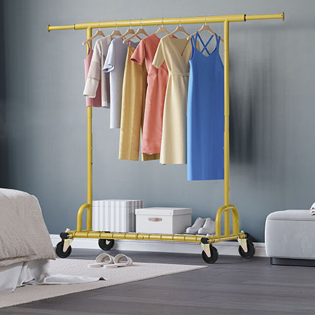 Heavy Duty Clothes Rail 238kg (525lbs) Capacity, Extendable Hanging Rack with Lockable Wheels & Shelves