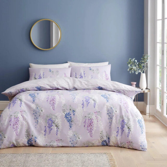 Botanical Duvet Cover Set with Pillowcases - Yarn Polycotton Bedding - Single Double King