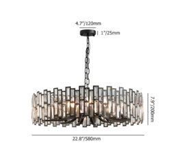 Alfaigh Modern Geometric Crystal Chandeliers with 14 Lights and Adjustable Chain, Black