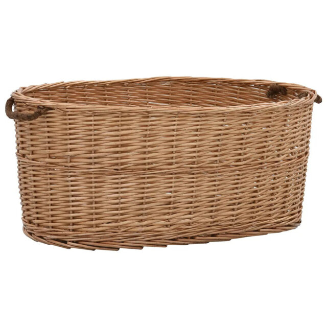 Anara Firewood Basket with Carrying Handles 88x57x34 cm Natural Willow