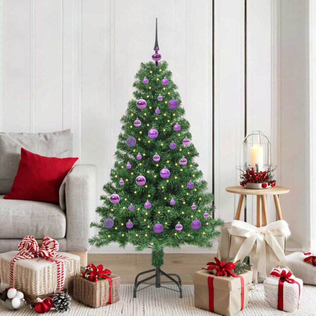 vidaXL Artificial Christmas Tree with 150 LEDs with Stand Green