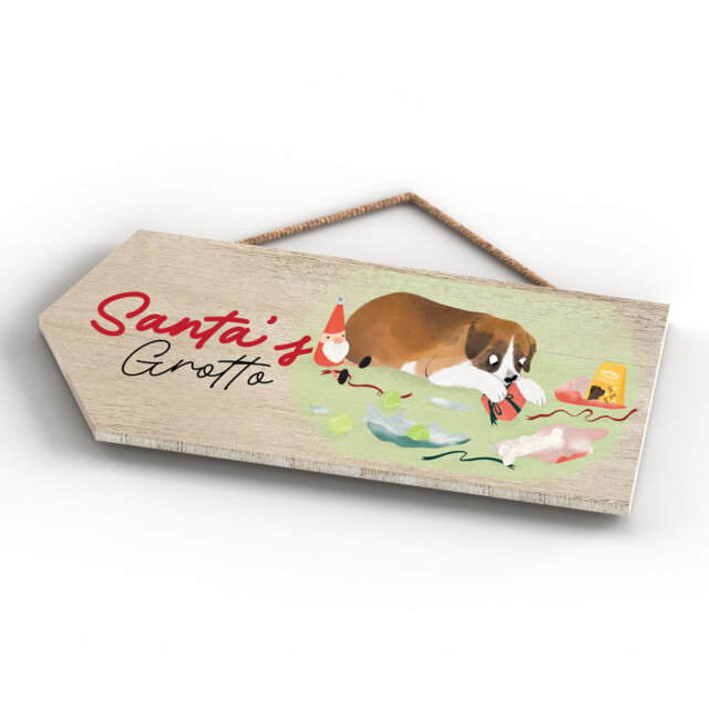 Santa's Grotto Santa Paws Wooden Plaque Vivid Squid Wholesale Wall Decor